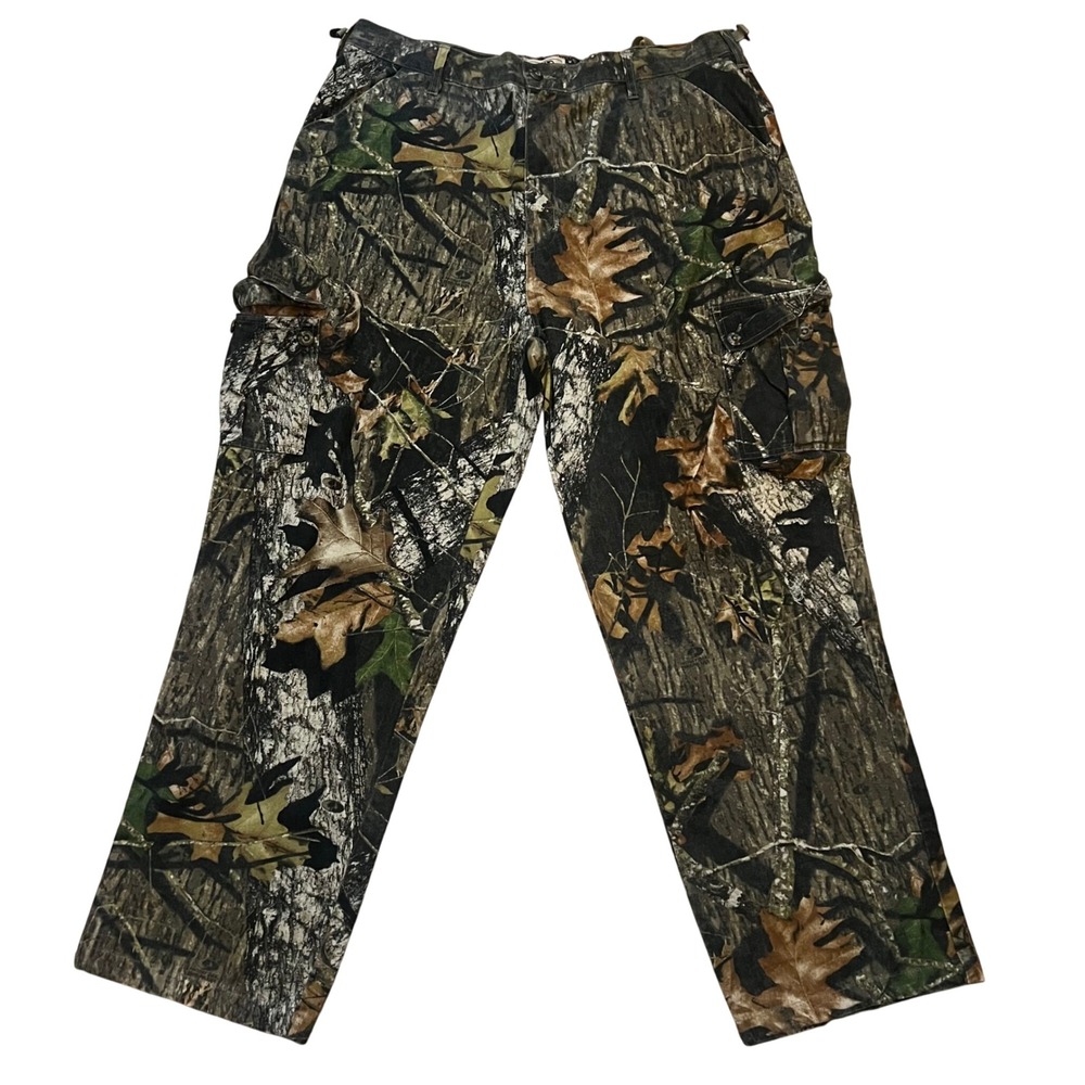 Mossy Oak Apparel Mens XL 40-42 Chamois Cargo Pants Camo Hunting Outdoor Baggy